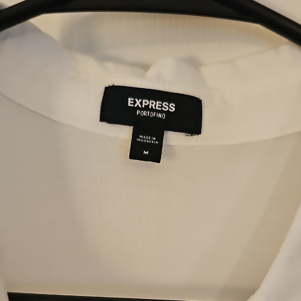 Express White Button-Down Blouse - Picture 3 of 4